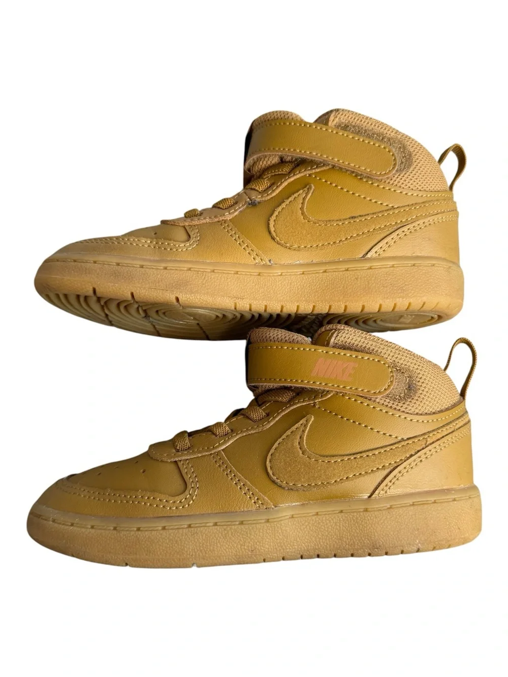 NIKE Court Borough Mid 2 Boot Wheat Toddler Sneakers Size 10C Tan Casual